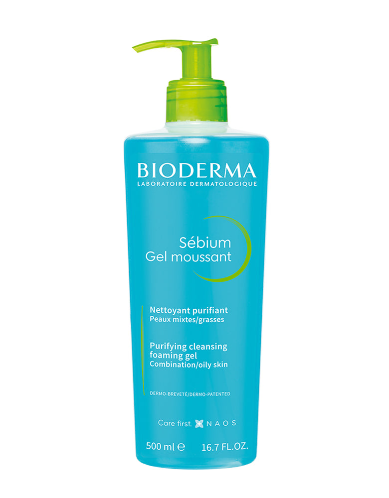 Bioderma Sebium Foaming Gel gentle Face Wash for Oily Skin Prone to Acne 500ML
