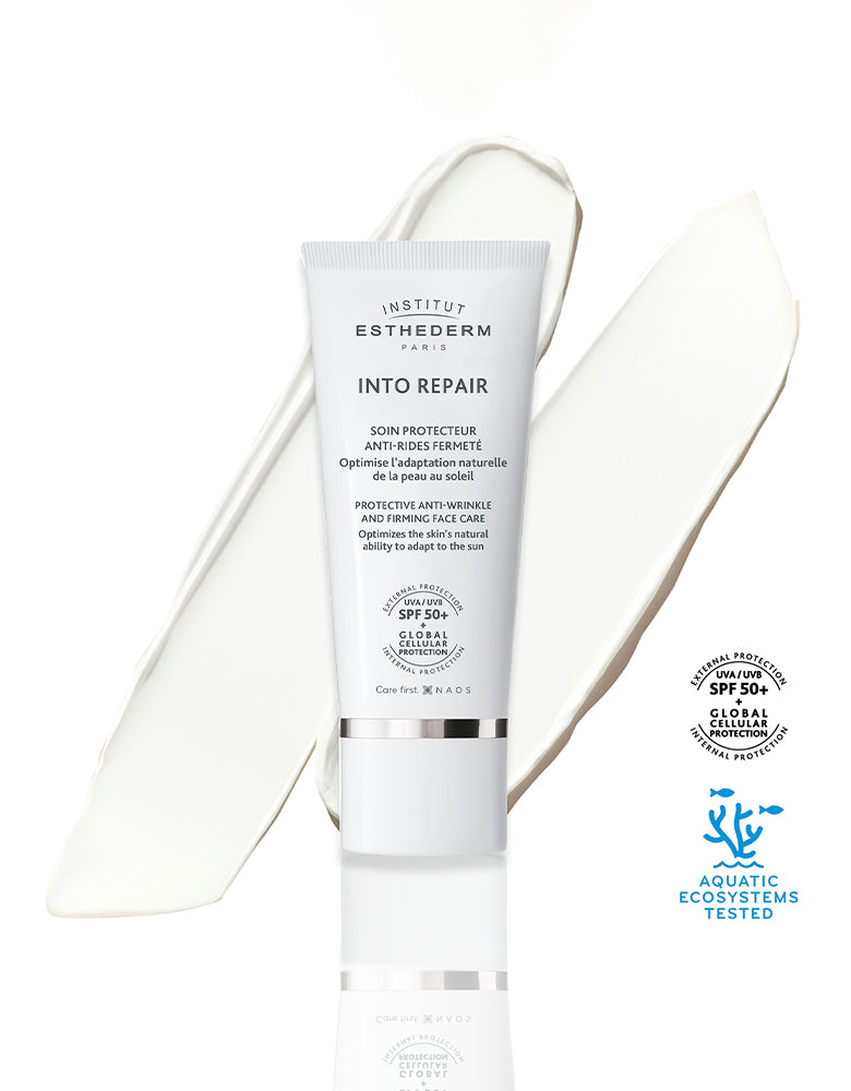 ESTHEDERM INTO REPAIR 日焼け止めクリーム50ml Institut Esthederm Into Repair SPF50+ Smoothing and Firming Face