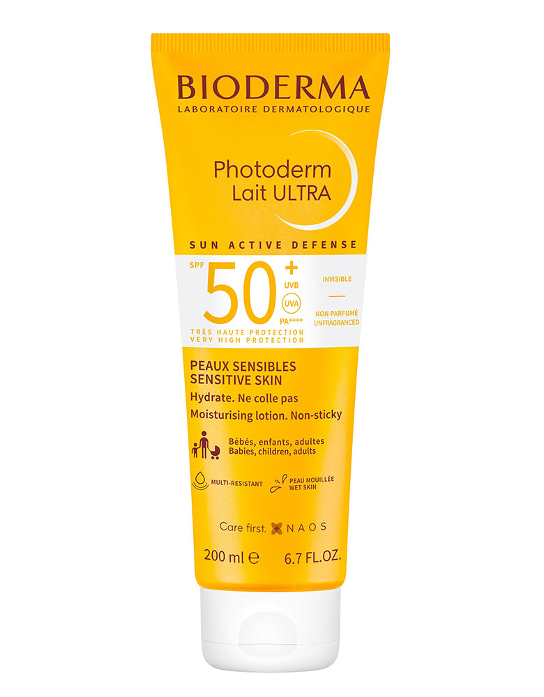 Bioderma Photoderm Milk ULTRA SPF 50+ very high protection sunscreen for family and sensitive skin 200ml