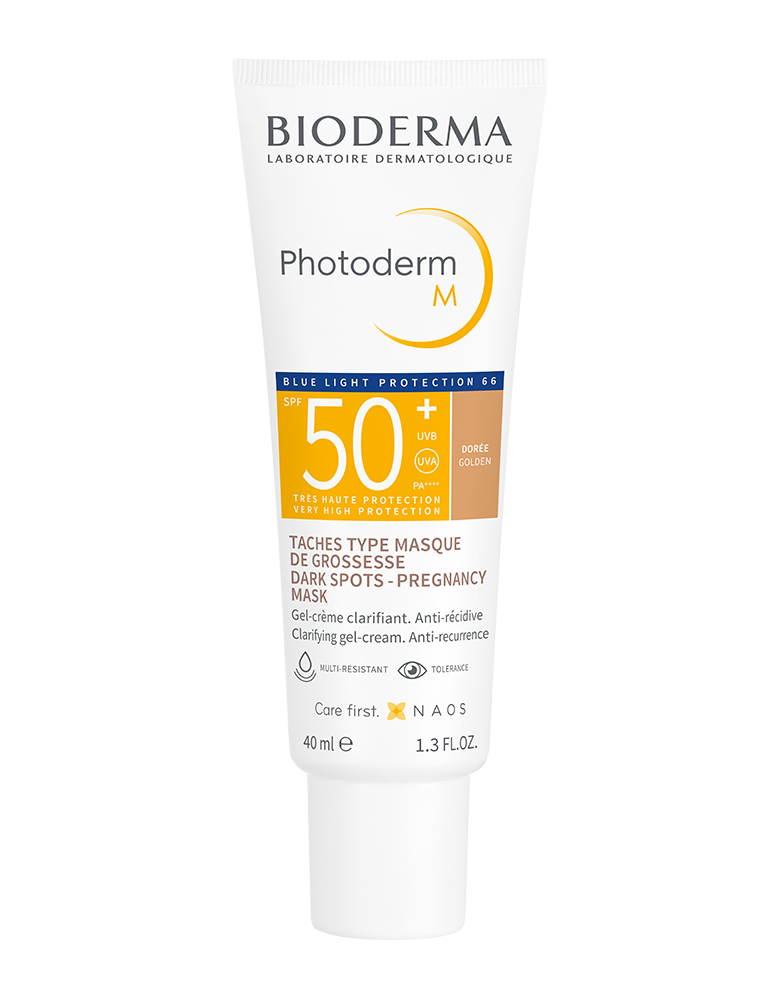Bioderma Photoderm M SPF 50+ Golden Tint gel-cream sunscreen for dark spots and melasma 40ml
