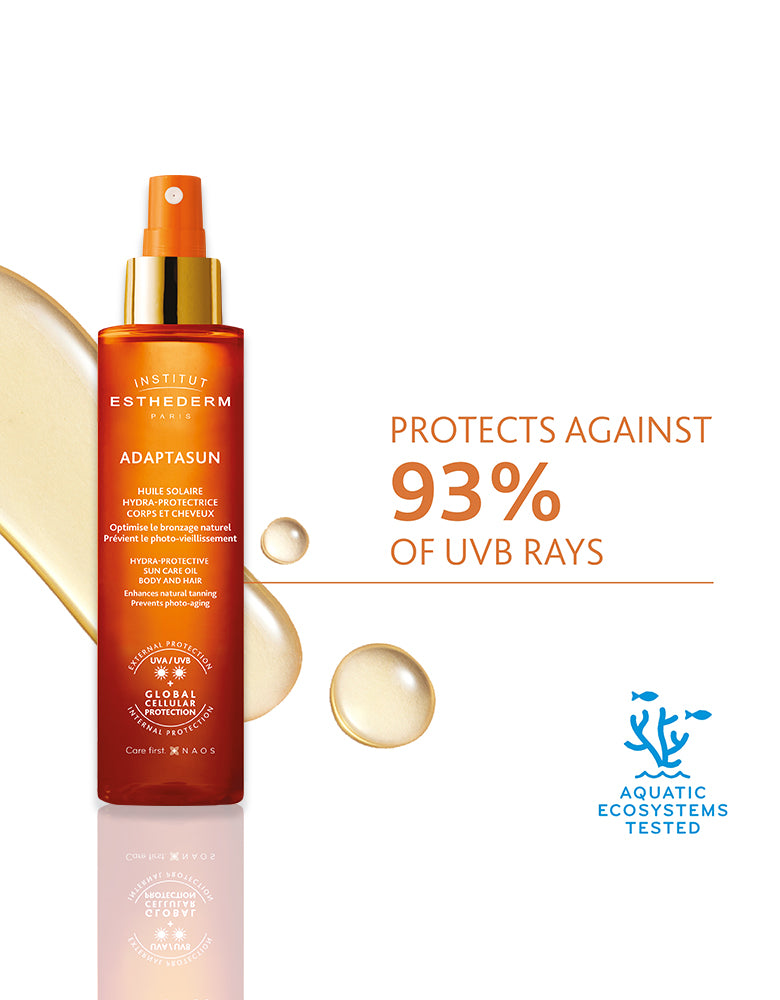 Institut Esthederm Adaptasun UVA/UVB  Face, Body and Hair protective tanning Oil - Moderate sun 150ml