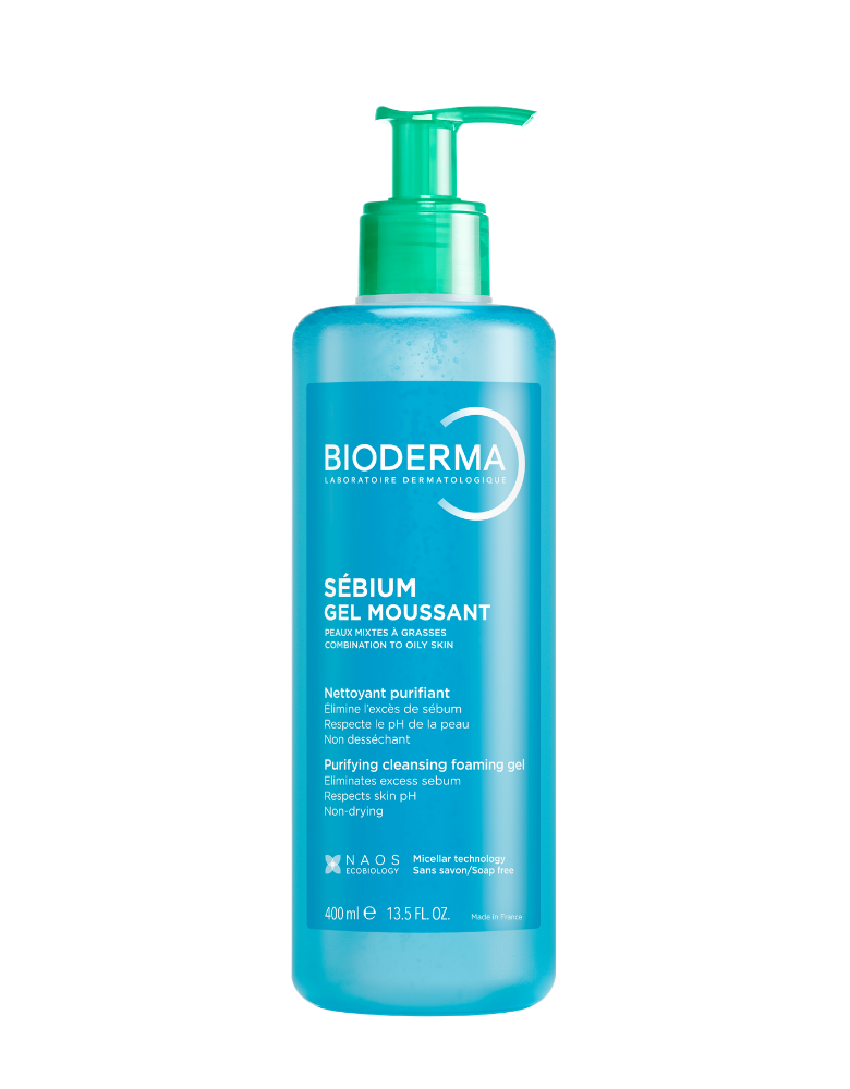 Bioderma Sebium Foaming Gel gentle Face Wash for Oily Skin Prone to Acne 400ML