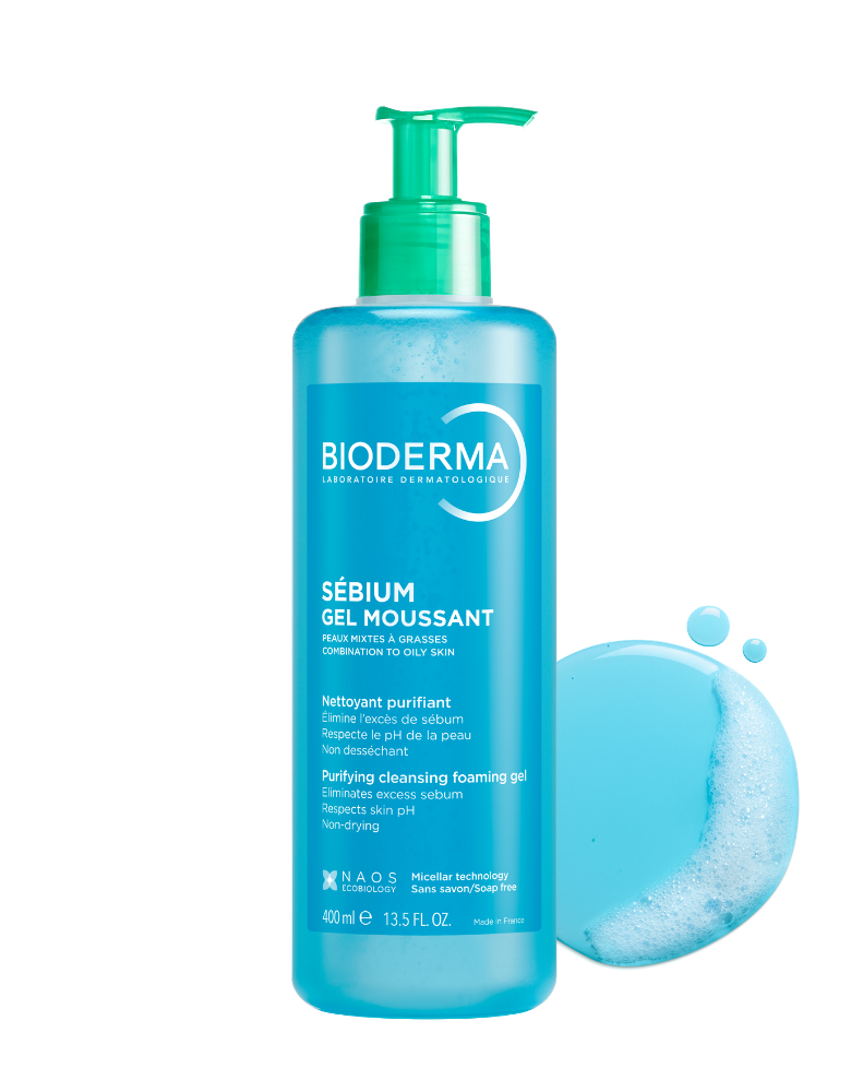 Bioderma Sebium Foaming Gel gentle Face Wash for Oily Skin Prone to Acne 400ML